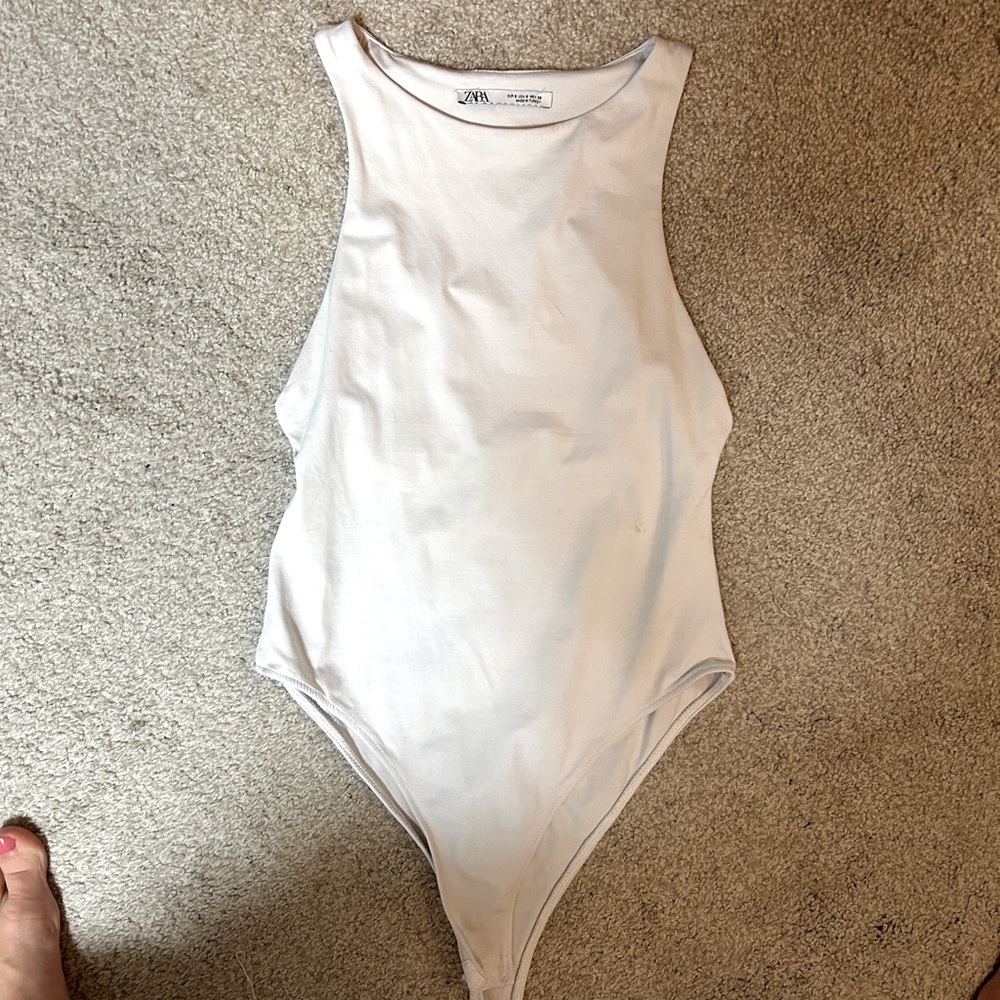 Zara bodysuit white bodysuit with snaps